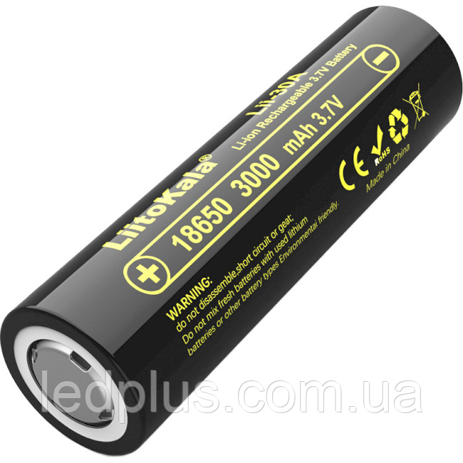 Акумулятор 18650 3000 мА/год високотоковий 15 (20) А Li-Ion Liitokala Lii-30A