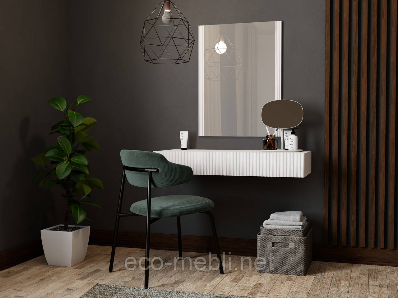 Туалетний столик 1Ш в спальню, вітальню Pafos білий матовий Cama meble