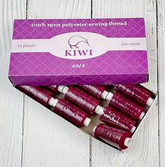 125 Швейні нитки Kiwi 40/2 (400 ярдів) СПІЛА ВІШНЯ