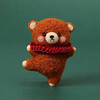 Набір для валяння Ведмедик танцюрист + шнурок для мобільного телефону + інструменти