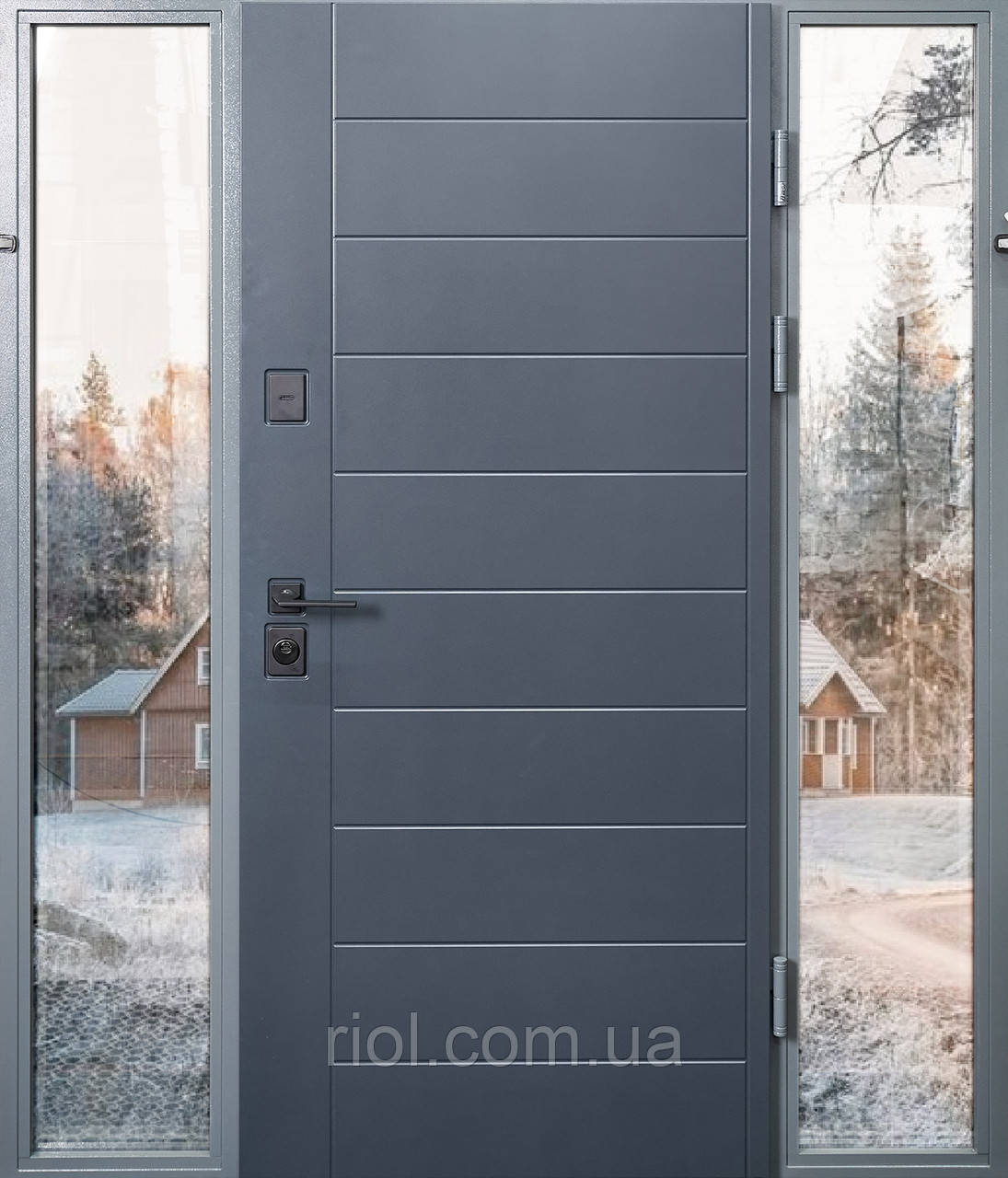 Вхідні нестандартні двері з терморозривом Palermo 160-180 FRAME МДФ, фото 1