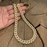Срібний позолочений ланцюжок Подвійний Струмок., фото 2