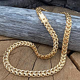 Срібний позолочений ланцюжок Подвійний Струмок., фото 4