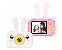 Детский цифровой фотоаппарат Smart Kids TOY G 9 Rabbit розовый зайчик 1 камера 20MP Full HD 1080P