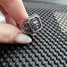 Перстень срібний чоловічий з левом "Грегорі" Масивна Каблучка печатка зі срібла чоловіча, фото 8