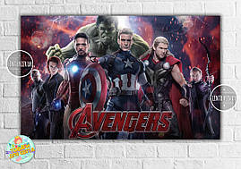 Плакат "Месники/Супергерої/Марвел" Бордовий 120х75 см-