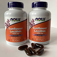 Now Sunflower lecithin Соняшниковий лецитин 1200 мг, 100 м’яких таблеток