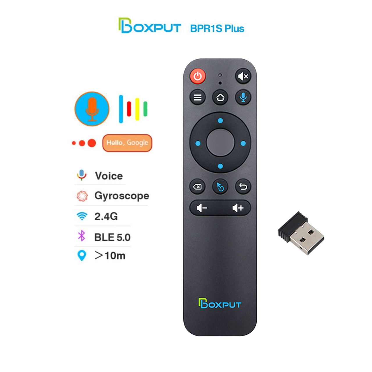 Аеропульт BPR1S Plus 2,4G + Bluetooth Air Mouse Гироскоп Повітряна мишка Wireless Android TV BOX