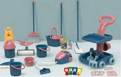 Дитячий ігровий набір для прибирання YY-145, візок, пилосос, відра, щітки, совок