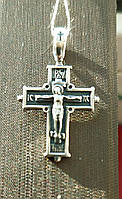 Серебряный крест православный с чернением