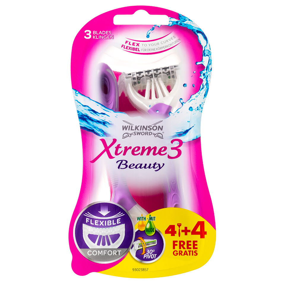 Жіночі одноразові станки Wilkinson Xtreme 3 Beauty (4+4 шт.) 02373