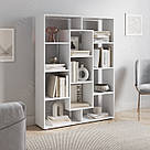 Дизайнерський книжковий відкритий стелаж на 11 осередків Вертикальна полиця для книг та квітів із ДСП, фото 2