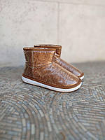 UGG CAMEL угги рыжие каракулевые женские силиковые полусапожки