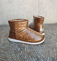UGG CAMEL угги рыжие каракулевые женские силиковые полусапожки, фото 4