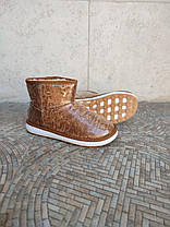 UGG CAMEL угги рыжие каракулевые женские силиковые полусапожки, фото 6