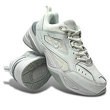 Кросівки підліткові осінні Nike Air Monarch 1 шкіряні зі шнурівкою білі демі осінь/весна