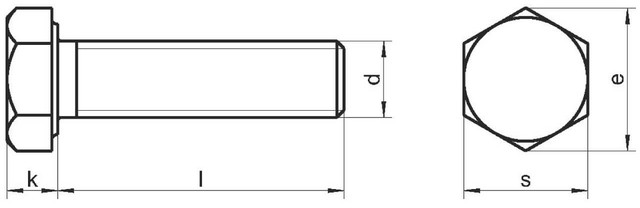 схема болта шестигранного