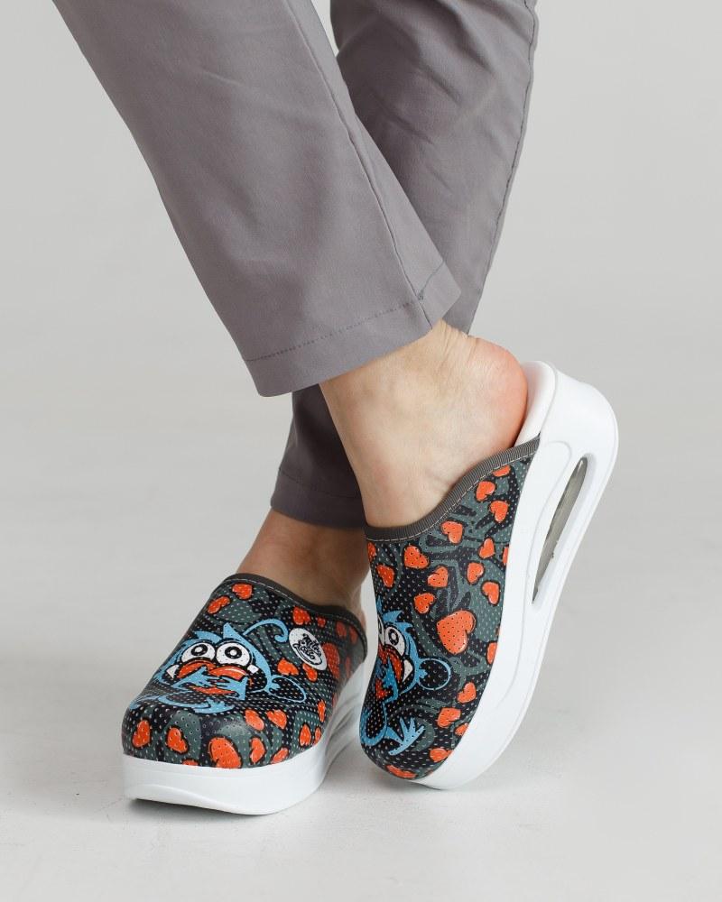 Медична взуття сабо "Black monkey" з підошвою AirMax (з чорною / білою підошвою)