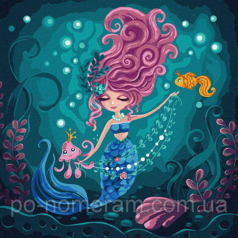 Акційна Живопис по номерам Ідейка Русалка ©Elena Schweitzer (KHO5060) 40 х 40 см, фото 1