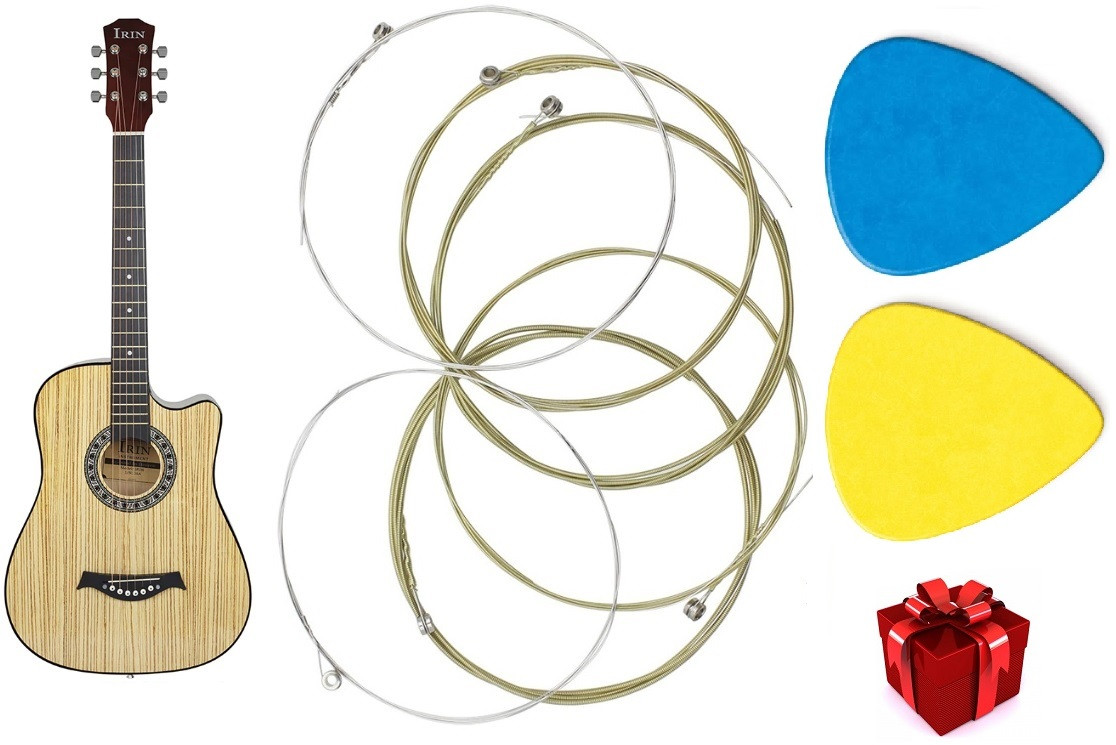 Струни для акустичної гітари 11-52 бронзові Acoustic Guitar Strings (2 медіатори в подарунок)