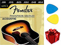 Струни для акустичної гітари Fender 60CL 11-52 (два медіатора в подарунок)