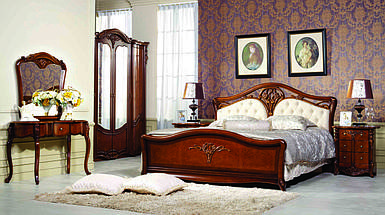 Двоспальне якісне ліжко, бароко, Троянда