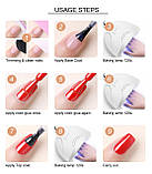 Стартовий набір для манікюру з лаками. Набір для нарощування нігтів. Набір для гель-лаку з лампою та фрезером, фото 8