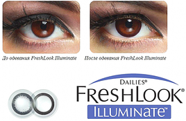 Лінзи FreshLook Illuminate Jet Black (10 штук в упаковці) | Одноденні контактні лінзи з чорним обідком для виразного ока