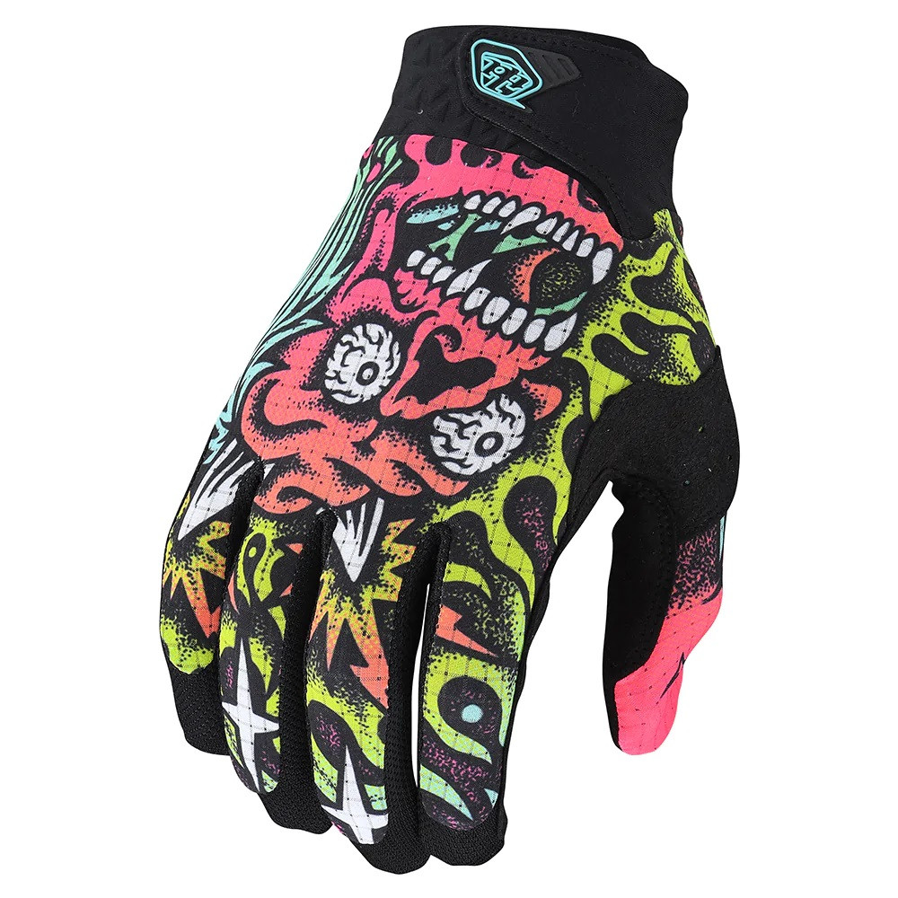 Вело рукавички TLD AIR GLOVE ; SKULL DEMON [ORANGE / GREEN]