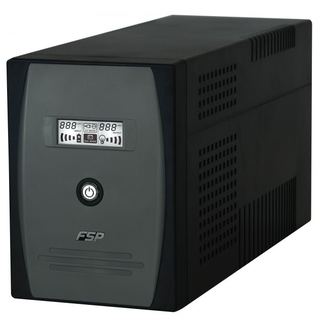 ИБП (UPS) line-interactive FSP EP1500 900W без 2*АКБ 3*Schuko 3*C14 USB, чёрный б/у - фото 1 - id-p1737773361