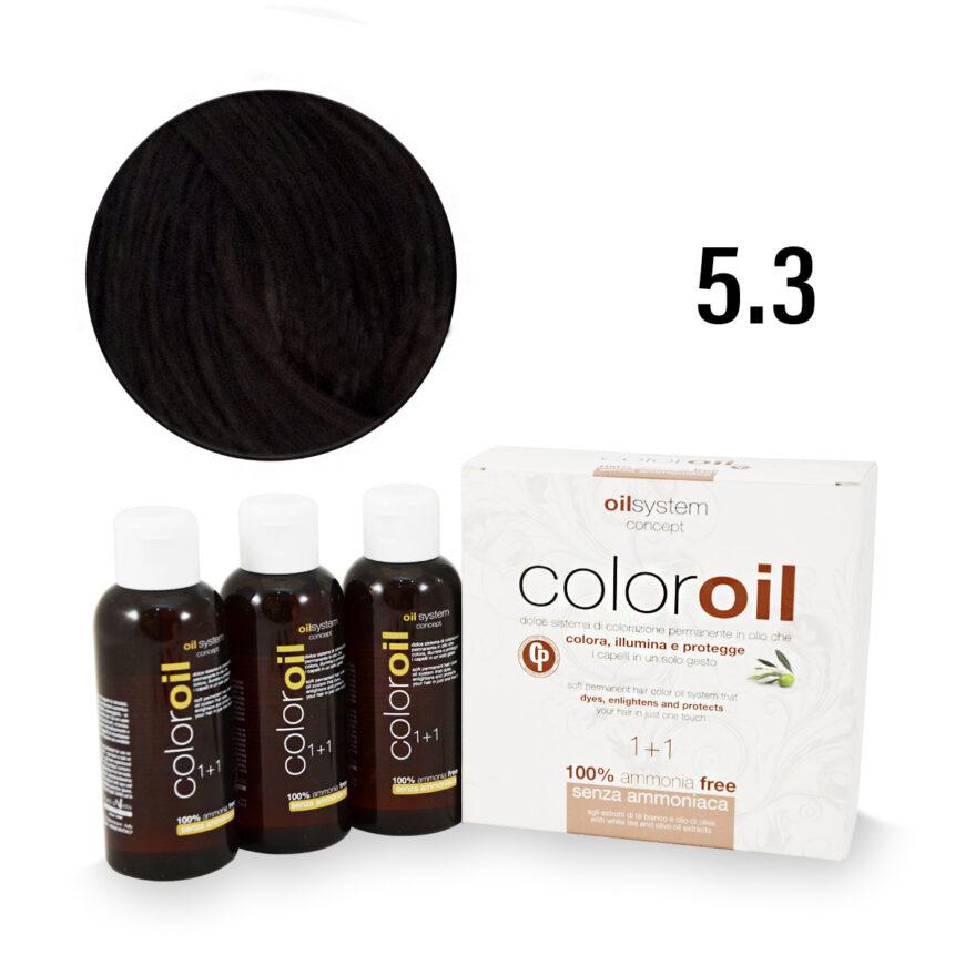 Color Oil Фарба для волосся безаміачна 5.3 Світло-золотистий каштановий