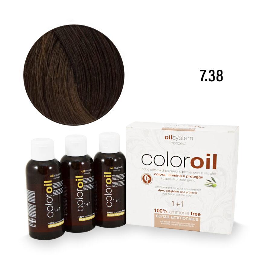 Color Oil Фарба для волосся безаміачна 7.38 Середній блондин бурштин