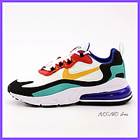 Кроссовки мужские и женские Nike Air Max 270 React white / Найк аир макс 270 Реакт с баллоном белые