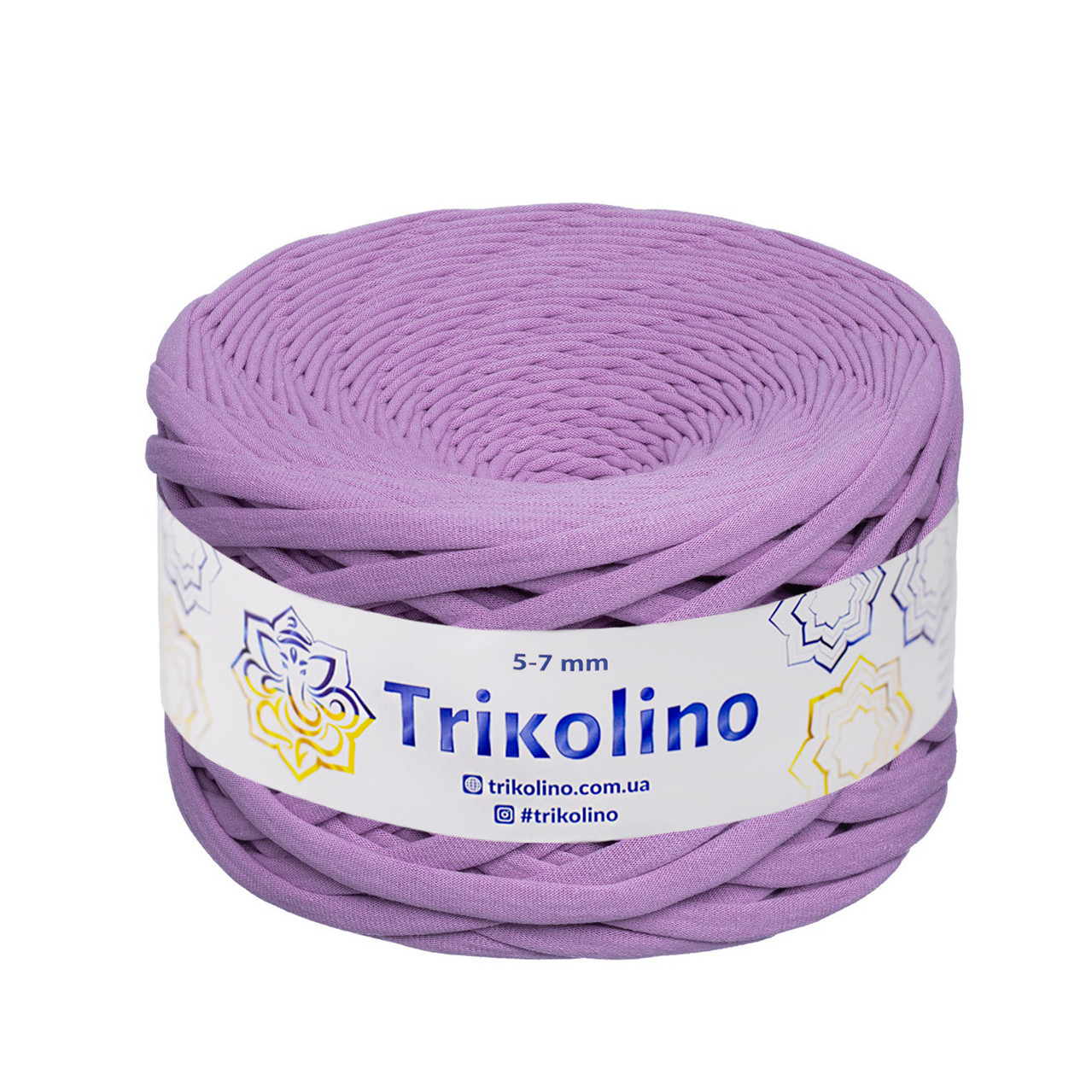 Трикотажна пряжа Trikolino, 5-7 мм., 100 м., Лаванда, нитки для в'язання