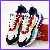 Кроссовки женские и мужские Nike Air Max 270 React white / Найк аир макс 270 Реакт с баллоном белые