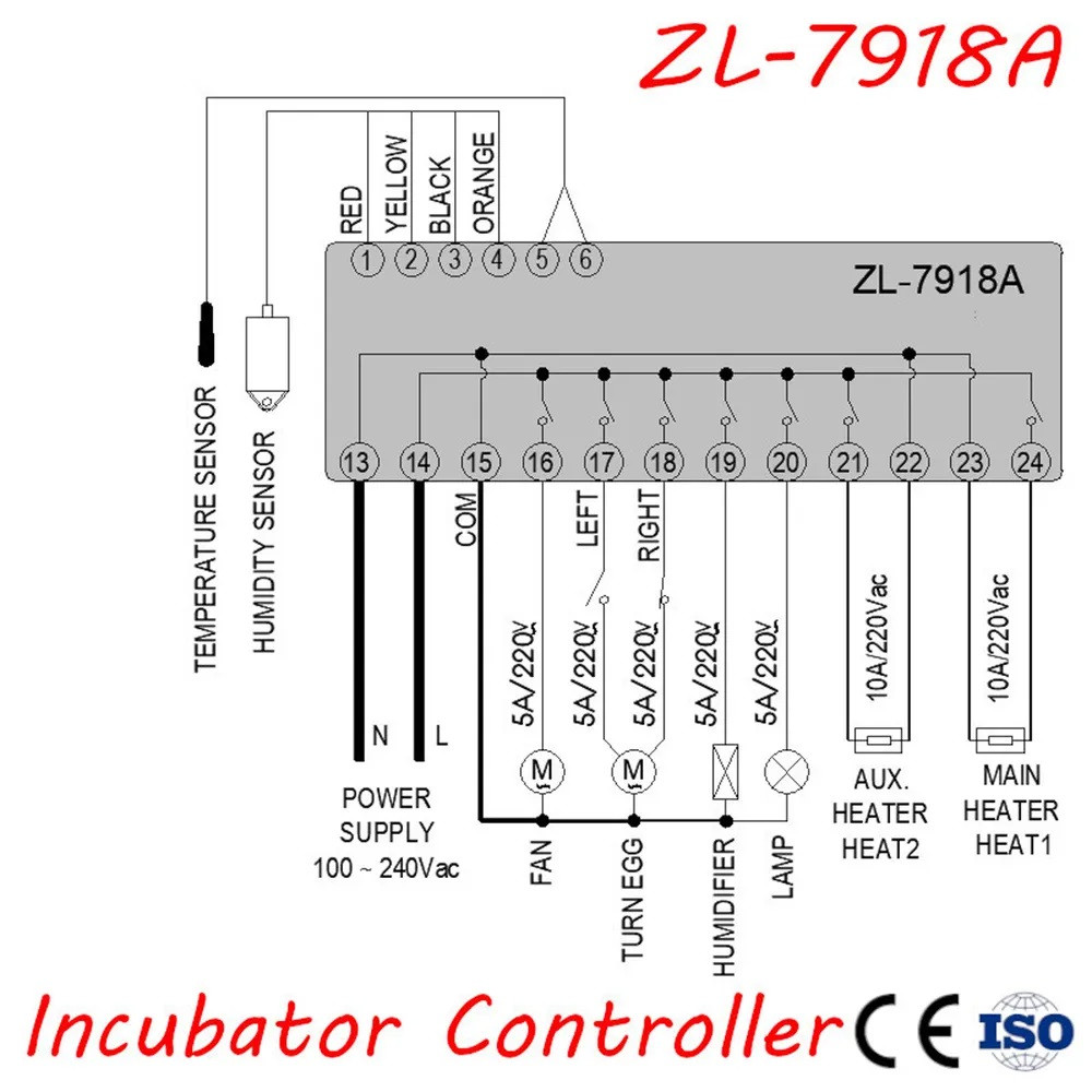 Контроллер инкубатора LILYTECH ZL-7918A 220В (регулировка температуры и влажности) - фото 3 - id-p1737812242