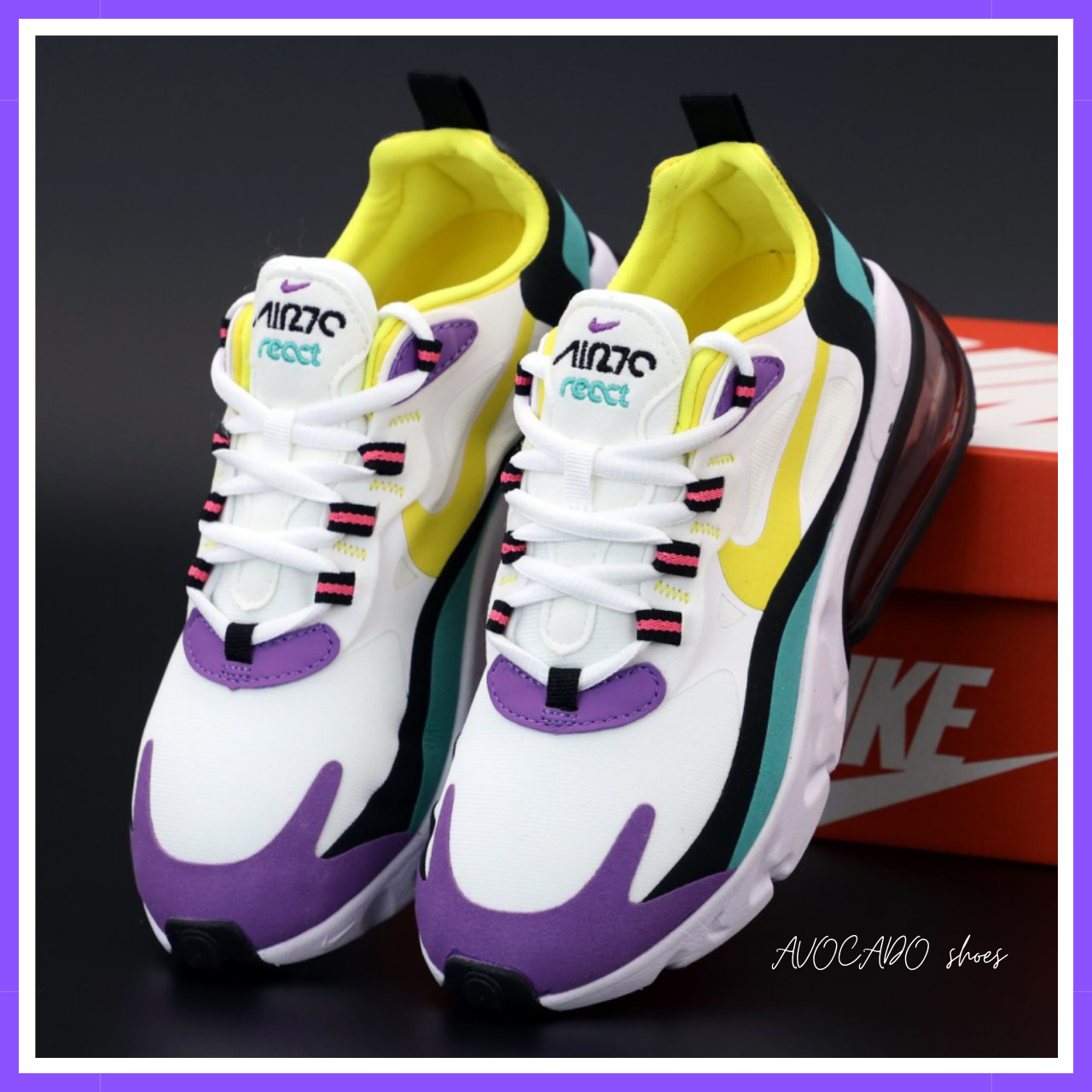 Купить Кроссовки женские Nike Air Max 270 React white / Найк аир макс ...