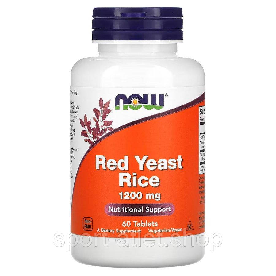 Натуральна добавка NOW Red Yeast Rice 1200 mg, 60 таблеток, фото 1