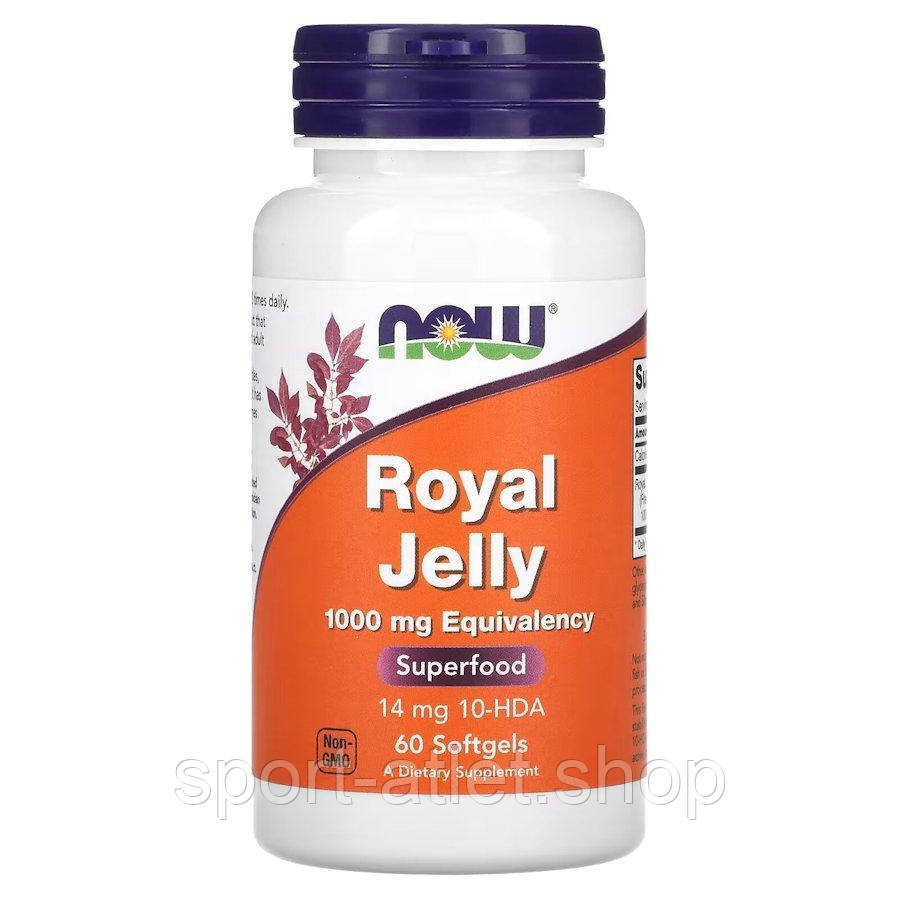 Натуральна добавка NOW Royal Jelly 1000 mg, 60 капсул, фото 1
