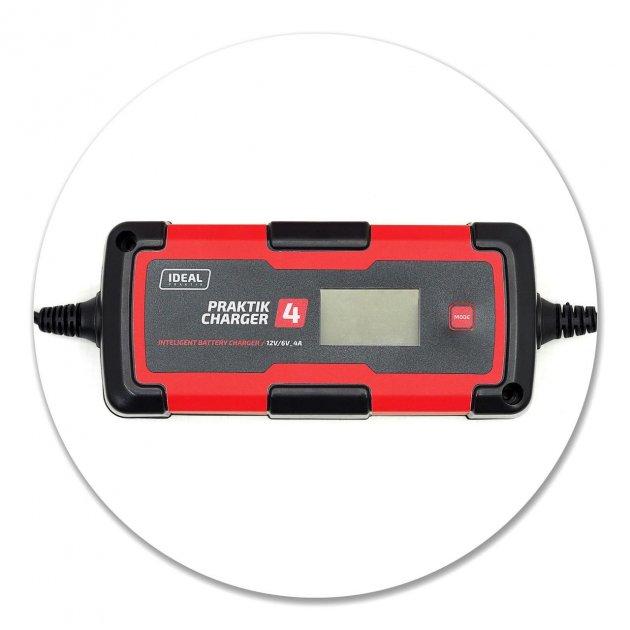 Зарядний пристрій для акумуляторів IDEAL Praktik Charger 4 LCD, 4 А, 6 V 1.2-80A*год, 12 V 14-100 A год