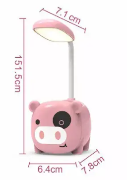Дитяча настільна лампа з підставкою для олівців USB / Тільки у рожевому кольорі
