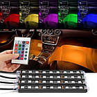 Світлодіодна підсвітка в салон автомобіля Car Interior Atmosphere Light LED 4 стрічки 17.5 см, фото 6