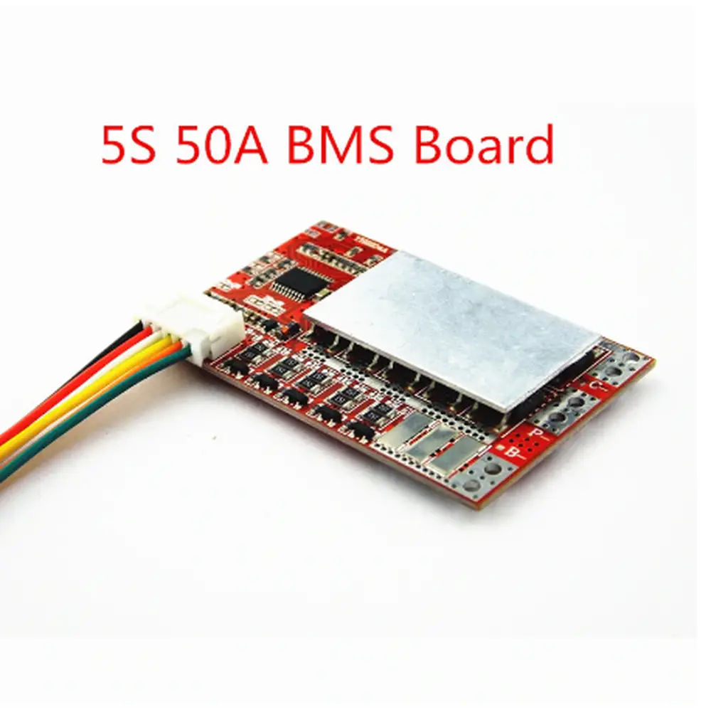 Плата захисту BMS 5S 50A з балансуванням Li-Ion 18650, 26650 (Контролер заряду/розряджання BMS 3S 4S 5S)