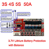 Плата захисту BMS 5S 50A з балансуванням Li-Ion 18650, 26650 (Контролер заряду/розряджання BMS 3S 4S 5S), фото 4