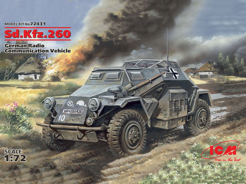 Пластикова модель 1/72 ICM 72431 німецька бронемашина радіозвязку Sd.Kfz.260, фото 1