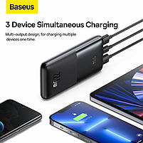 Зовнішній акумулятор Powerbank Baseus 10000MAH 22.5W QC PD 2XUSB USB-C чорний, фото 7