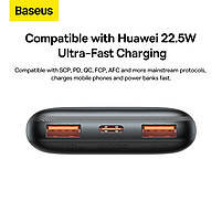 Зовнішній акумулятор Powerbank Baseus 10000MAH 22.5W QC PD 2XUSB USB-C чорний, фото 4