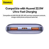 Зовнішній акумулятор Powerbank Baseus 10000MAH 22.5W QC PD 2XUSB USB-C Фіолетовий, фото 5