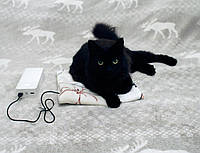 Теплый коврик плюшевый для обогрева кошек USB от Power Bank нагрев до 45С