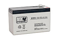 Батарея (Акумулятор) 12V 7.2Ah AGM MW Power (MWS 7.2-12) сіра нова